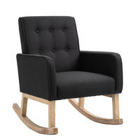 SCHAUKELSTUHL Stoff schwarz - Schwarz, Holz/Textil (63/90/77cm) - CLP
