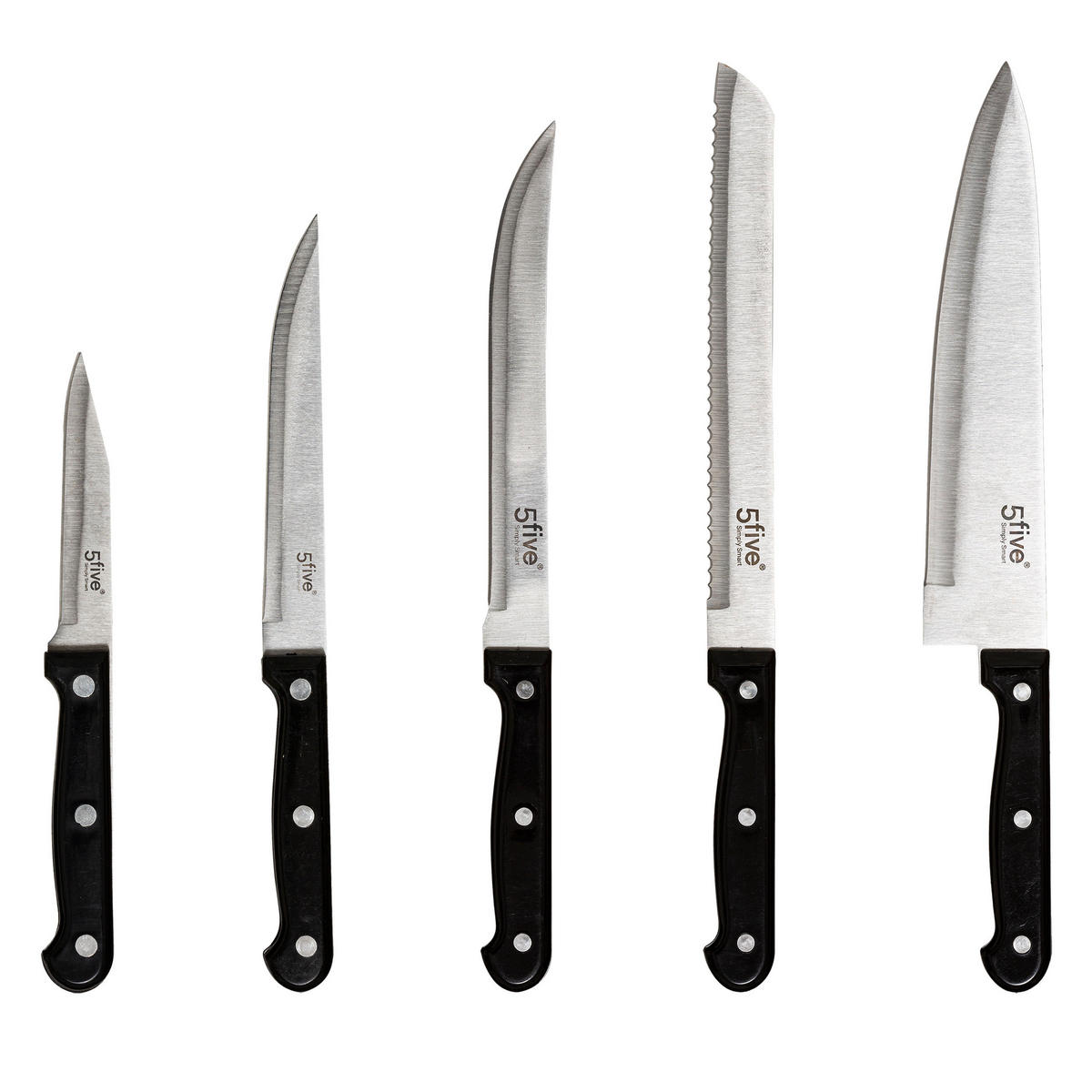 MESSERBLOCK bestückt 14-tlg., Messer-Set mit Schärfer und Schere, Holz, Edelstahl - Beige, Holz (20/10/33cm) - 5five Simply Smart