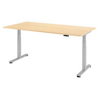 SCHREIBTISCH elektrisch XDSM 100/200/72 cm in Ahornfarben/Silberfarben - Silberfarben/Ahornfarben, Holzwerkstoff (100/200/72cm) - bümö