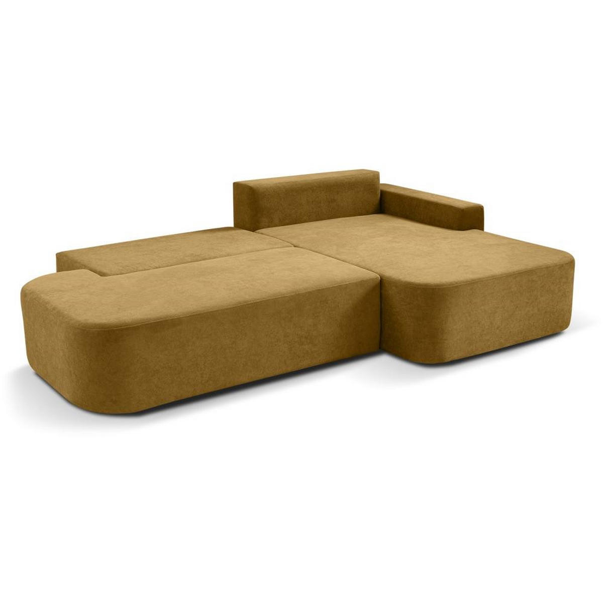ECKSCHLAFSOFA Gavi gelb velours rechts - Gelb, Textil (269/171cm) - Beautysofa