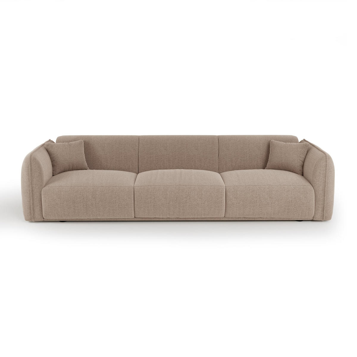 SOFA LUSH Köpergewebe mit weichem Griff Taupe 235cm - Taupe, Textil (235/72.5/90cm) - Premium Interiors