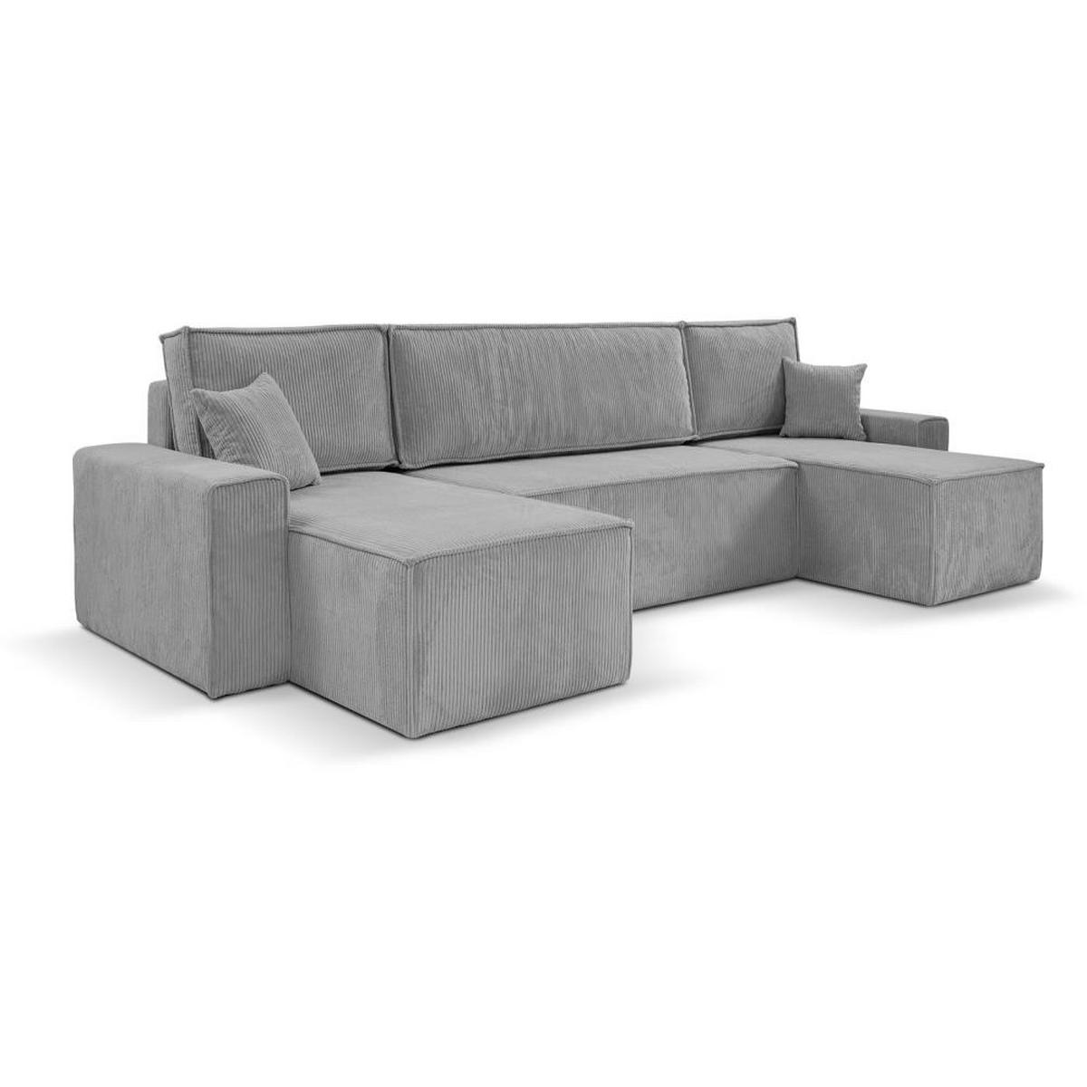 SEDACÍ SOUPRAVA Hektor U s funkcí spaní, světle šedá - černá/světle šedá, textil/plast (318/94/152cm) - Beautysofa