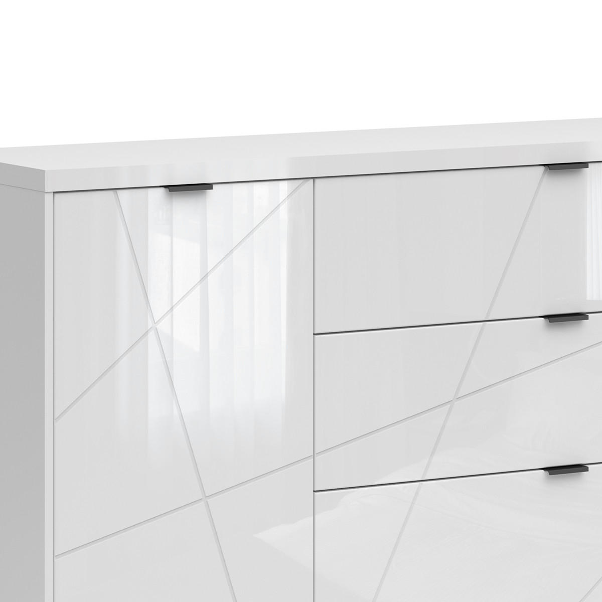 SIDEBOARD Sven Weiß - Weiß Hochglanz/Weiß, Holzwerkstoff (156/93/43cm) - Petits-meubles