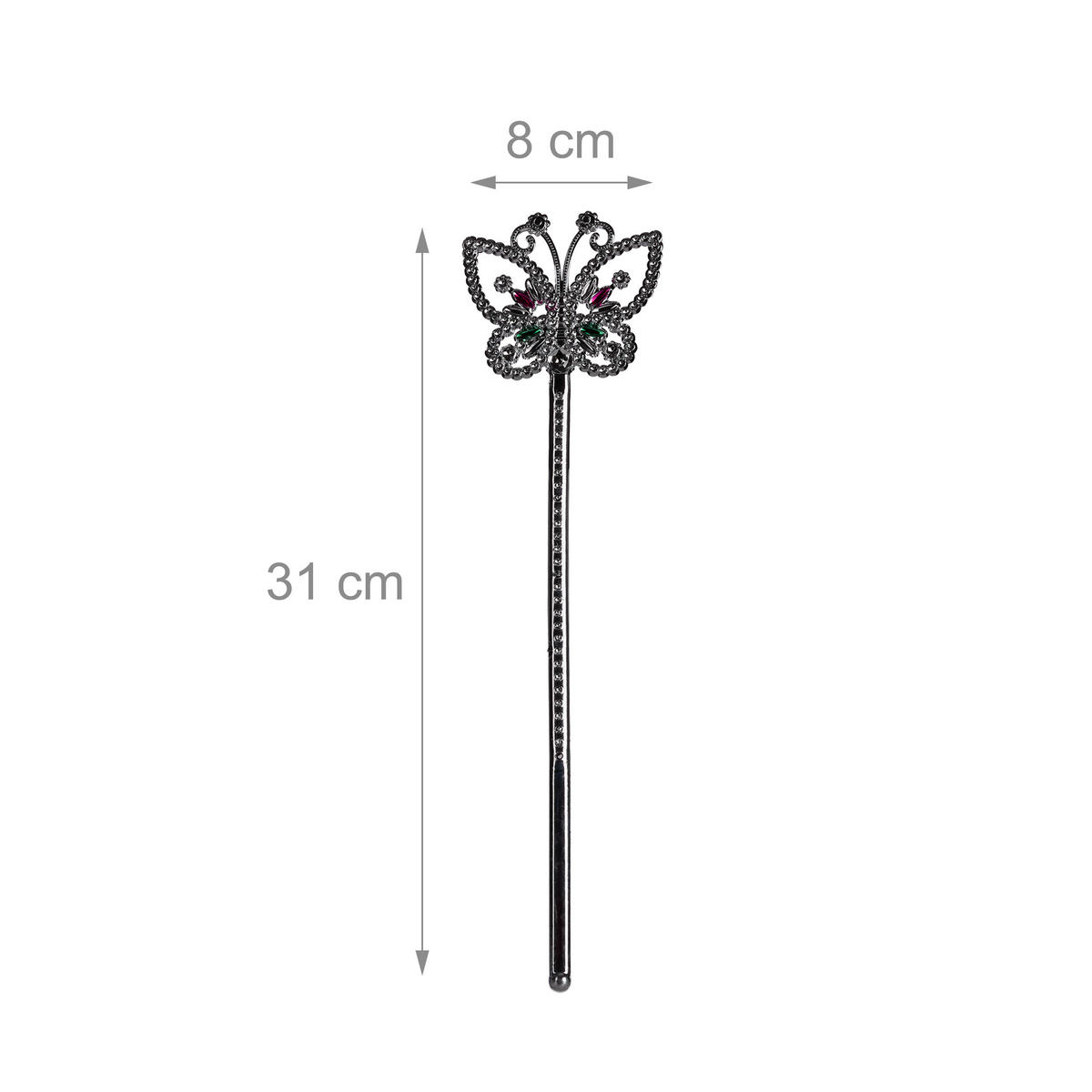 FEENFLÜGEL Zauberstab - Weiß, Textil/Metall (49/37/1cm) - Relaxdays