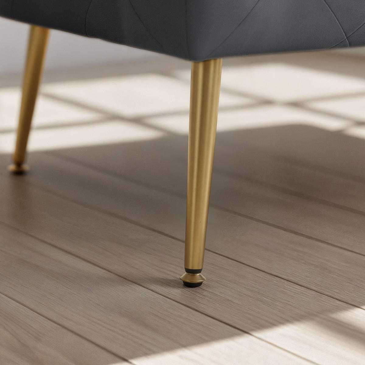 SITZHOCKER MADRID, Grau, T80xB37xH42 - Grau, Holz (37/42/80cm) - Milordbikes