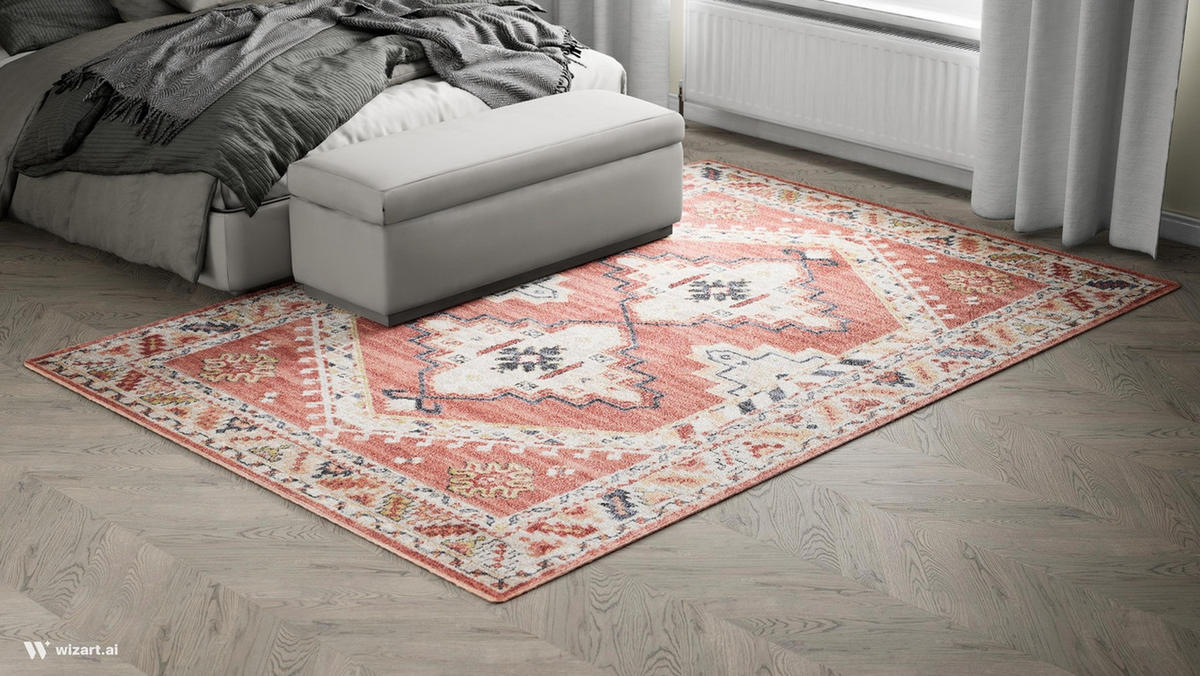 HEATSET-TEPPICH Florence Rot/Creme 80x150 cm - Multicolor, Textil (80/150cm) - Vercai Rugs