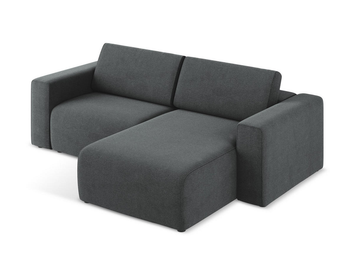 ECKSOFA Rechts Strukturstoff Stoff Grau - Beige/Schwarz, Kunststoff/Textil (224/167cm) - Makamii