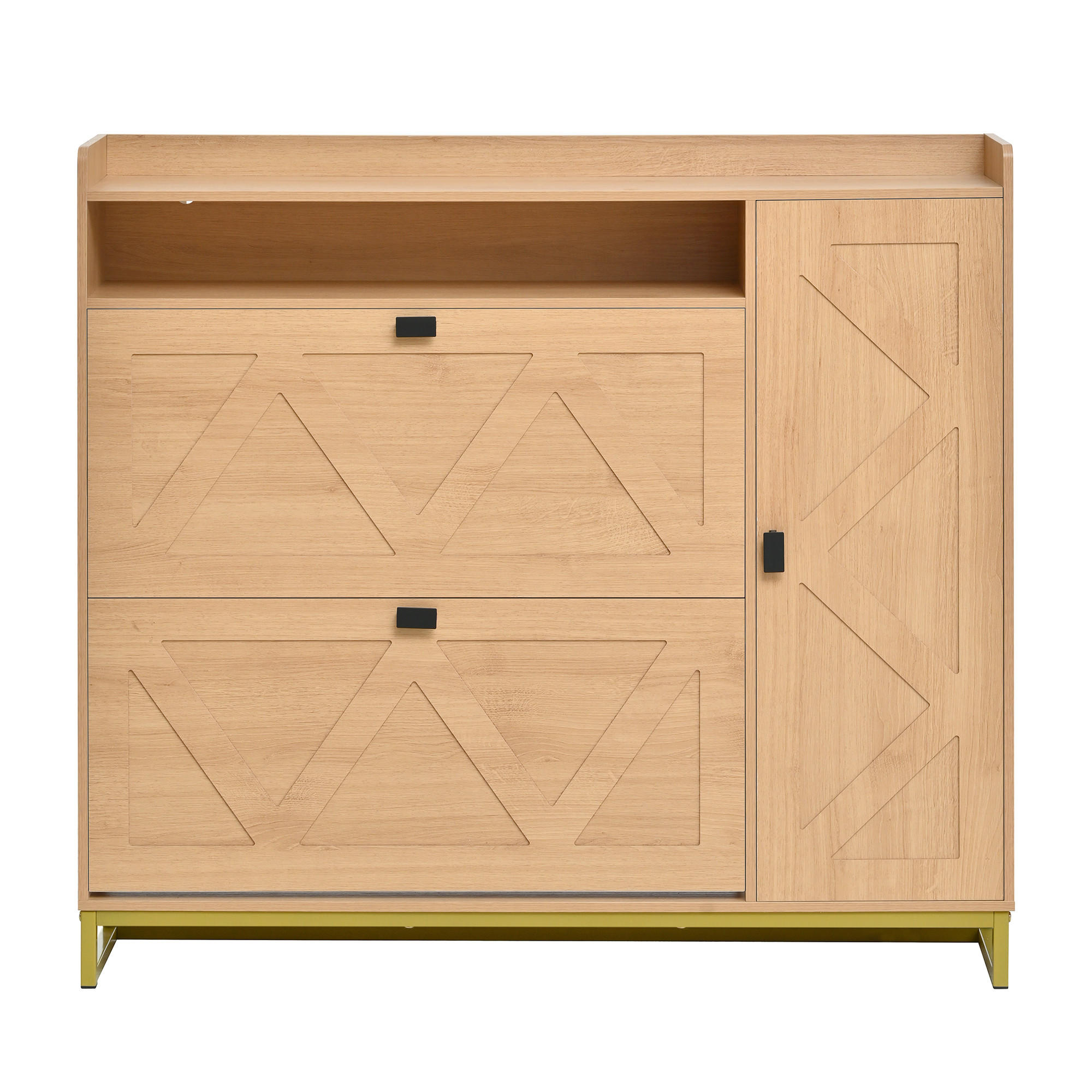 SCHUHSCHRANK Natur 110/24/100 cm - Naturfarben, Holzwerkstoff (110/100/24cm) - PANGIVO