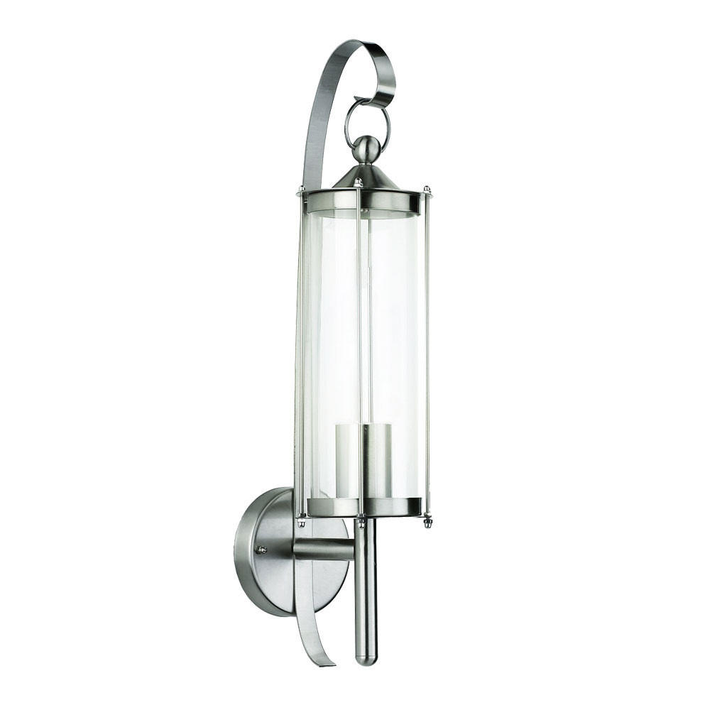 WANDLAMPE Edelstahl Glas Silber - Silberfarben, Metall (15.5/11.4/52.5cm)