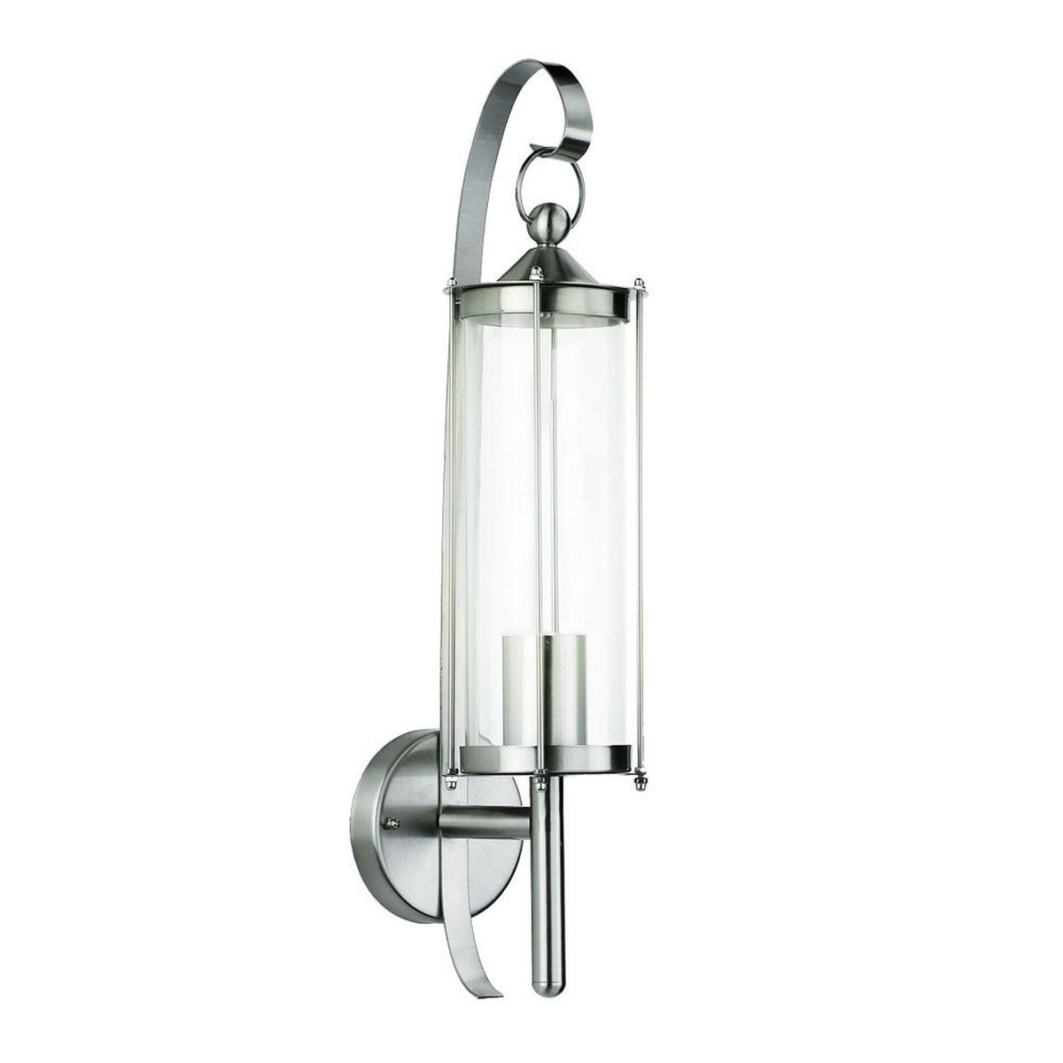 WANDLAMPE Edelstahl Glas Silber - Silberfarben, Metall (15.5/11.4/52.5cm)