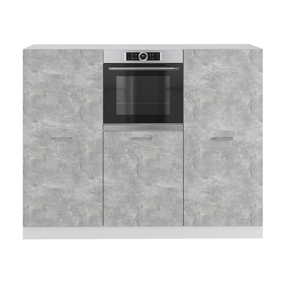 KUHINJSKI BLOK R-Line Beton/bela 180 cm brez delovne plošče - siva/bela, leseni material (180/143/46cm) - Vicco