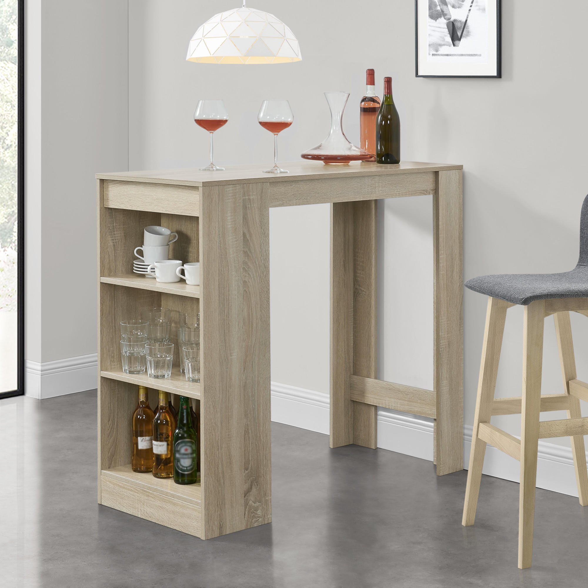 BARTISCH Kouvala - Eichefarben, Holzwerkstoff (110/103/50cm) - [en.casa]