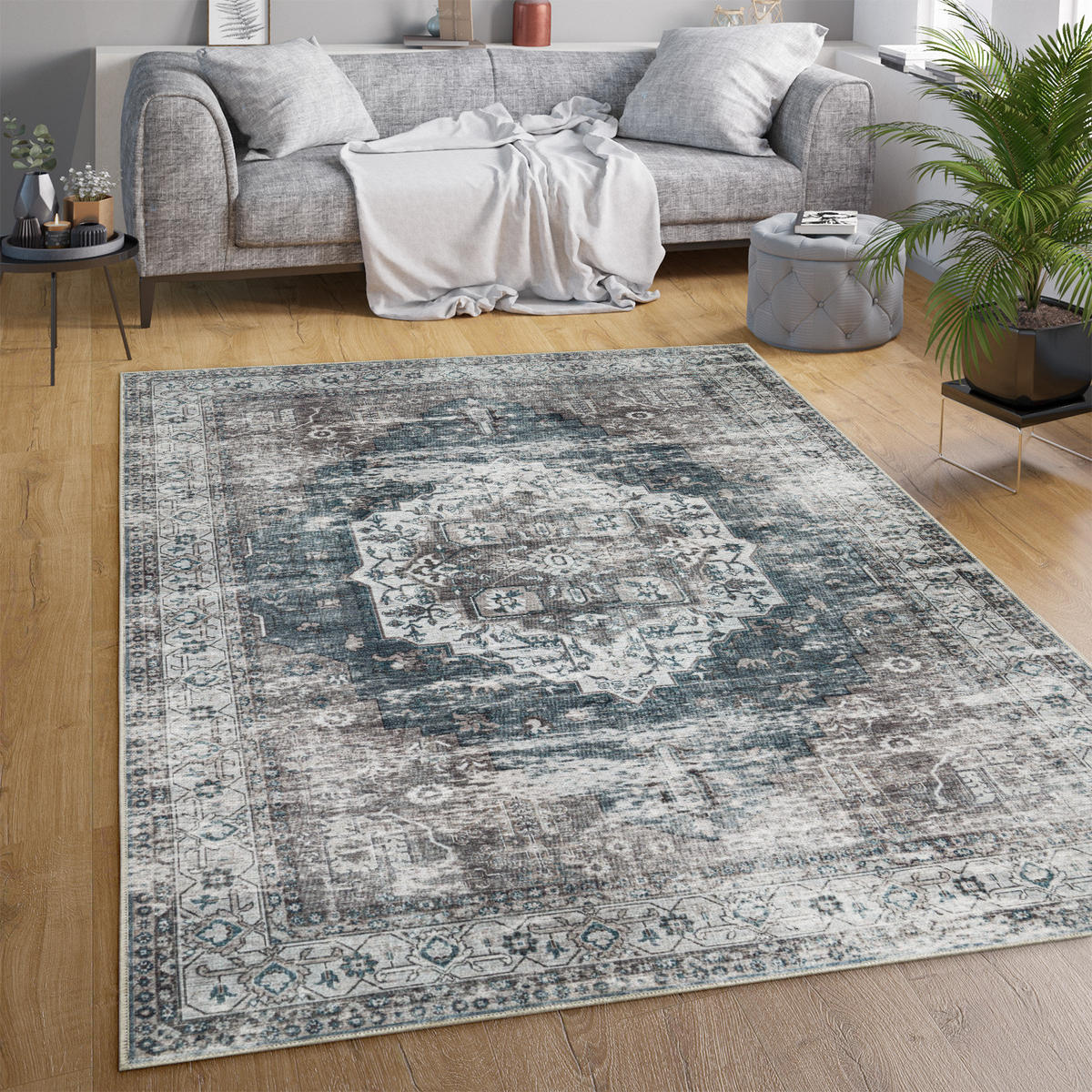 KURZFLORTEPPICH 140/200 cm Lyon 335 - Grau, Textil (140/200cm) - Paco Home