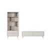 WOHNWAND Lante beige 2-teilig - Beige, Holz/Holzwerkstoff (251/194/38cm) - Feldmann-Wohnen