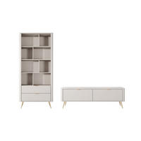 WOHNWAND Lante beige 2-teilig - Beige, Holz/Holzwerkstoff (251/194/38cm) - Feldmann-Wohnen