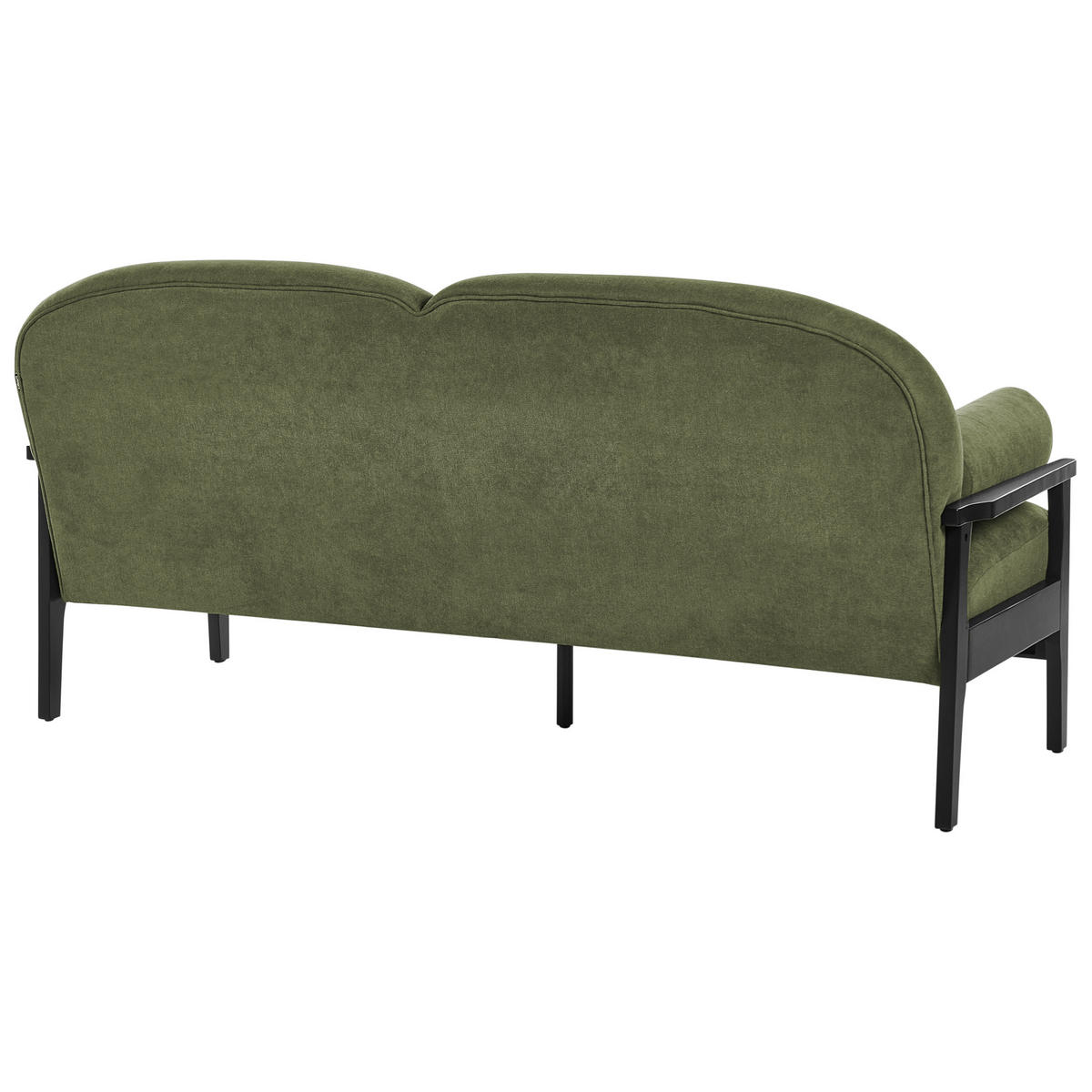 3-SITZER-SOFA Stoff Grün Pilarne - Schwarz/Grün, Textil (191/88/84cm) - Beliani