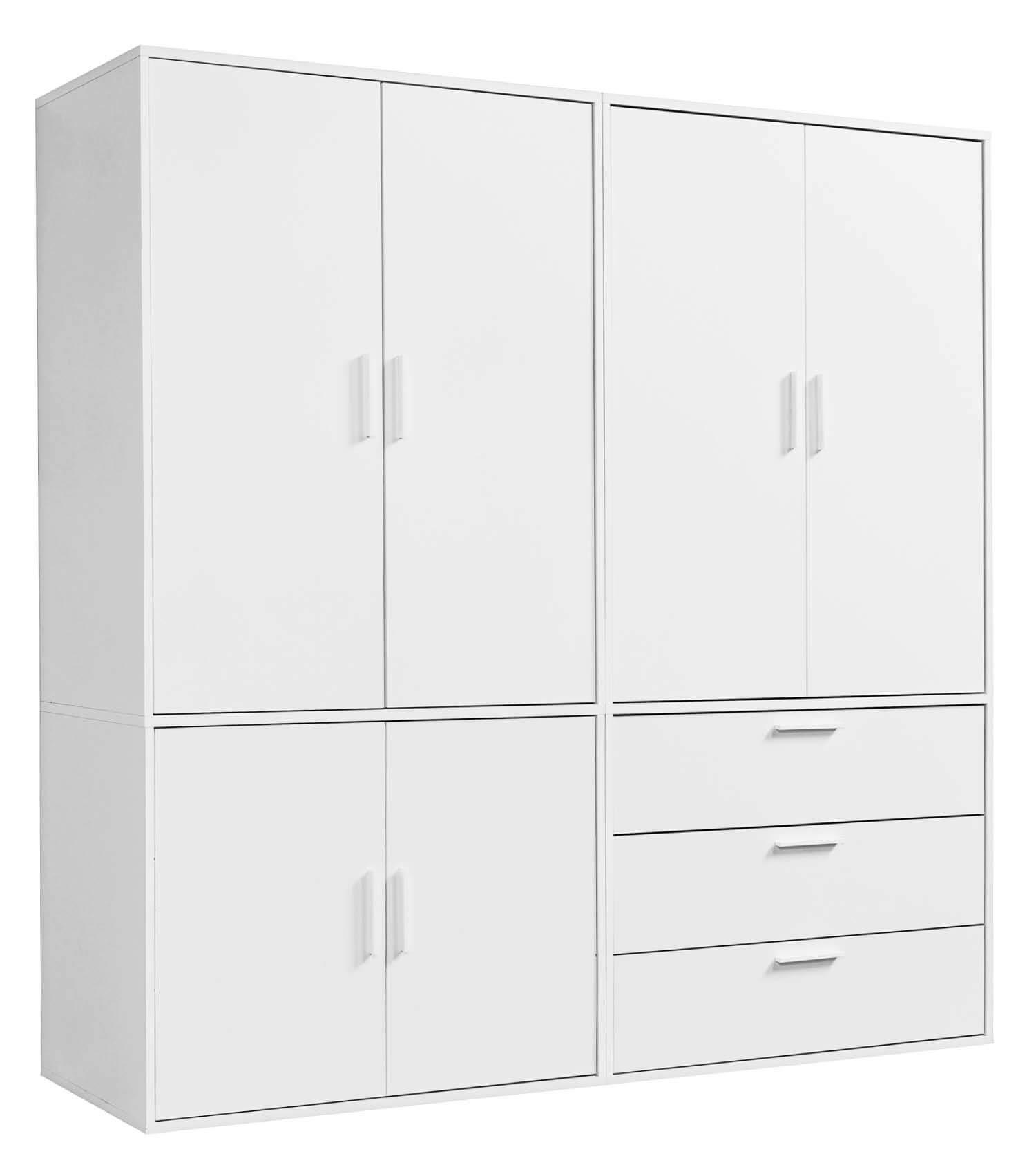 KLEIDERSCHRANK Der Grenzenlose - Weiß, Holzwerkstoff (180/187/58cm) - Mokebo