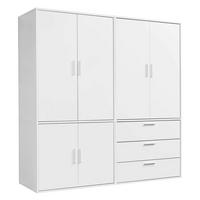 KLEIDERSCHRANK Der Grenzenlose - Weiß, Holzwerkstoff (180/187/58cm) - Mokebo