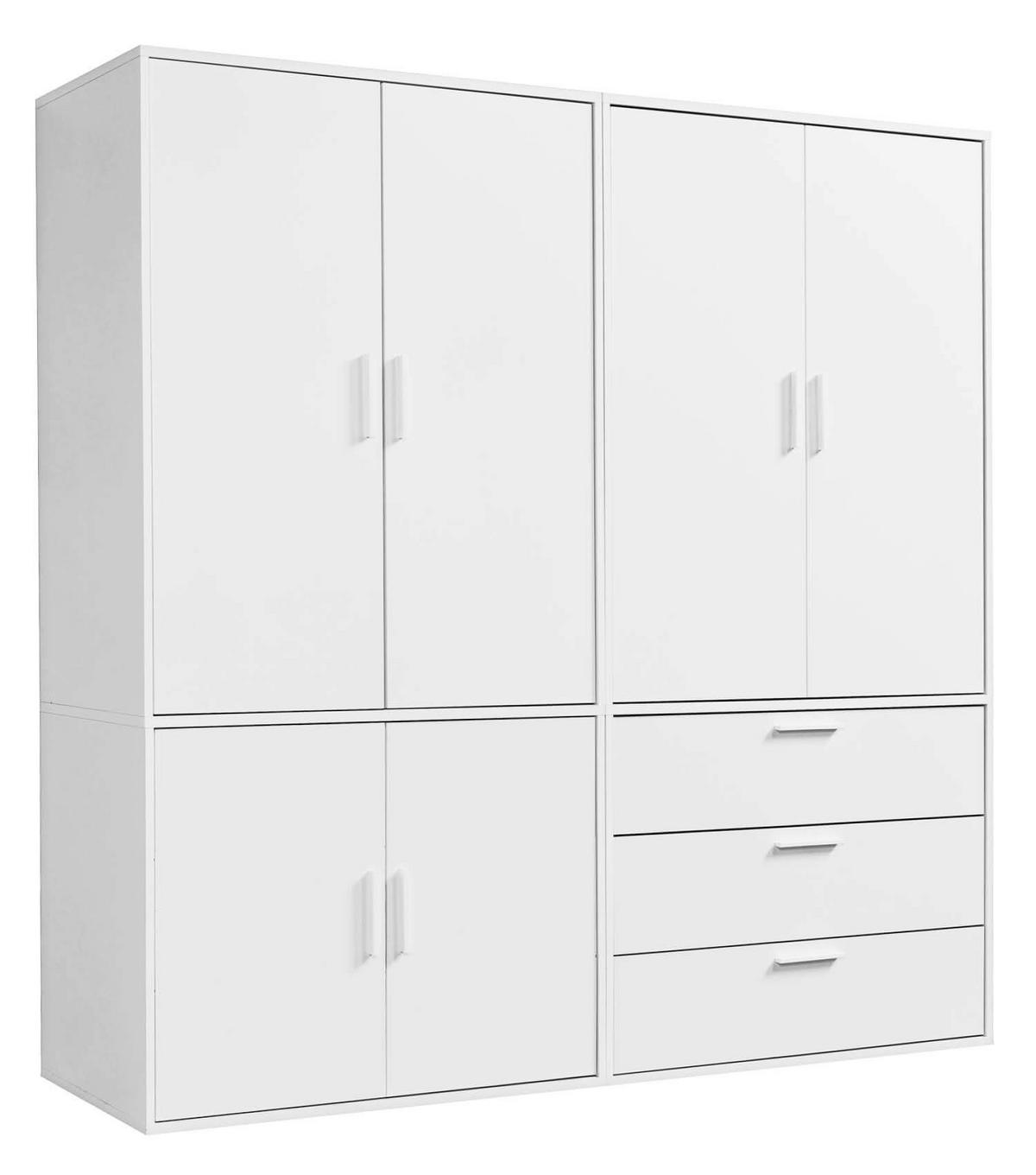 KLEIDERSCHRANK Der Grenzenlose - Weiß, Holzwerkstoff (180/187/58cm) - Mokebo