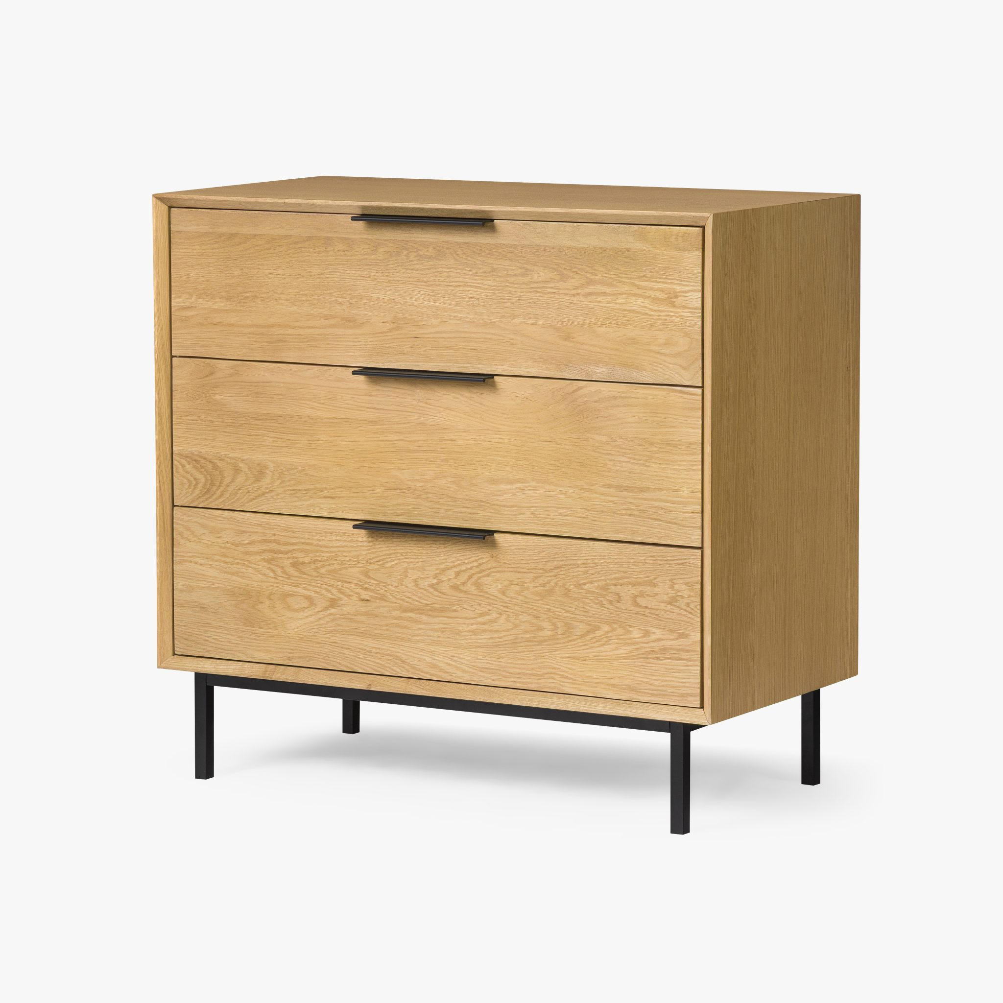 KOMMODE Bergen, Natur Massiveiche - Beige, Holz (85/80/43cm) - WOODEK