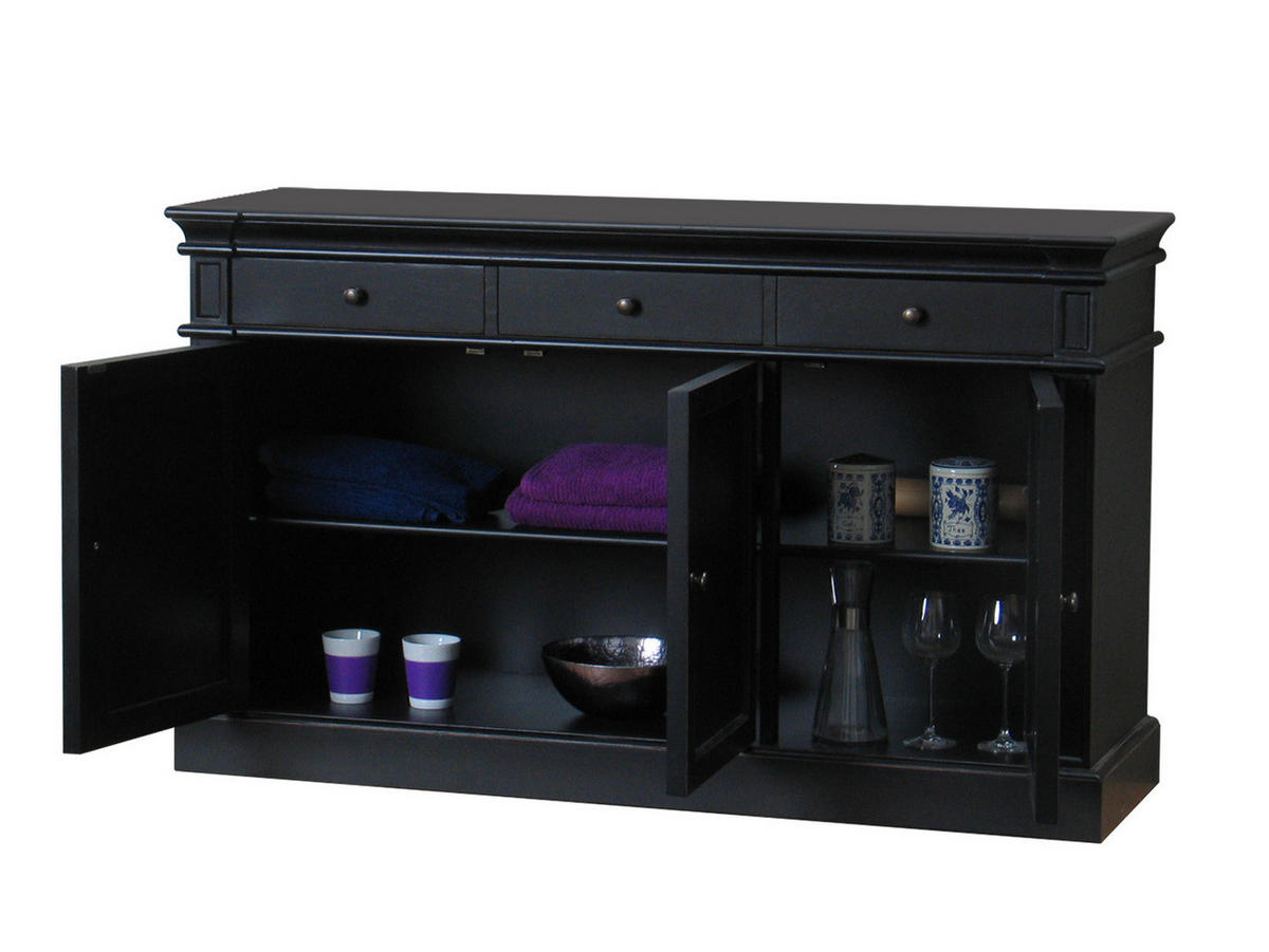SIDEBOARD antik schwarz - Schwarz, Holzwerkstoff (142/86/45cm) - ebuy24
