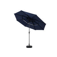 SONNENSCHIRM 300/300/250 cm marineblau aus Stahl mit Auto-Tilt und 3-lagigem Luftdach - Blau, Holzwerkstoff (294/294cm) - OKWISH