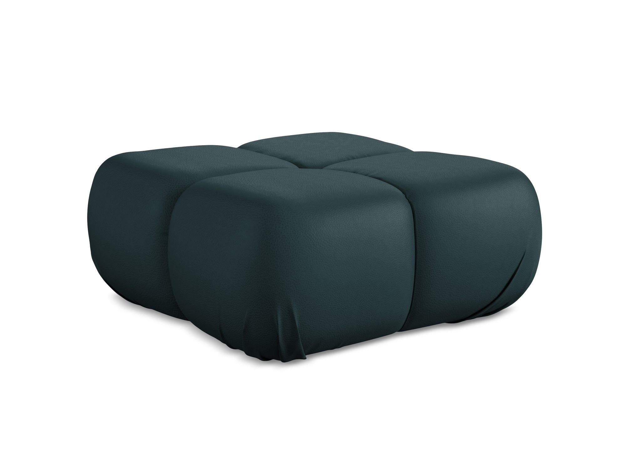 POUF Kunstleder Blau - Blau/Petrol, Leder/Kunststoff (95/41/95cm) - Makamii