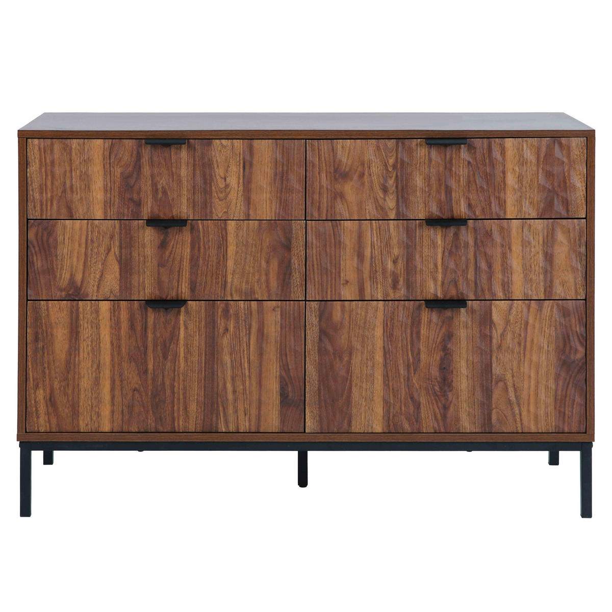 KOMMODE, dunkles Holzeffekt - Braun, Holz (40/76/112cm) - Oviala