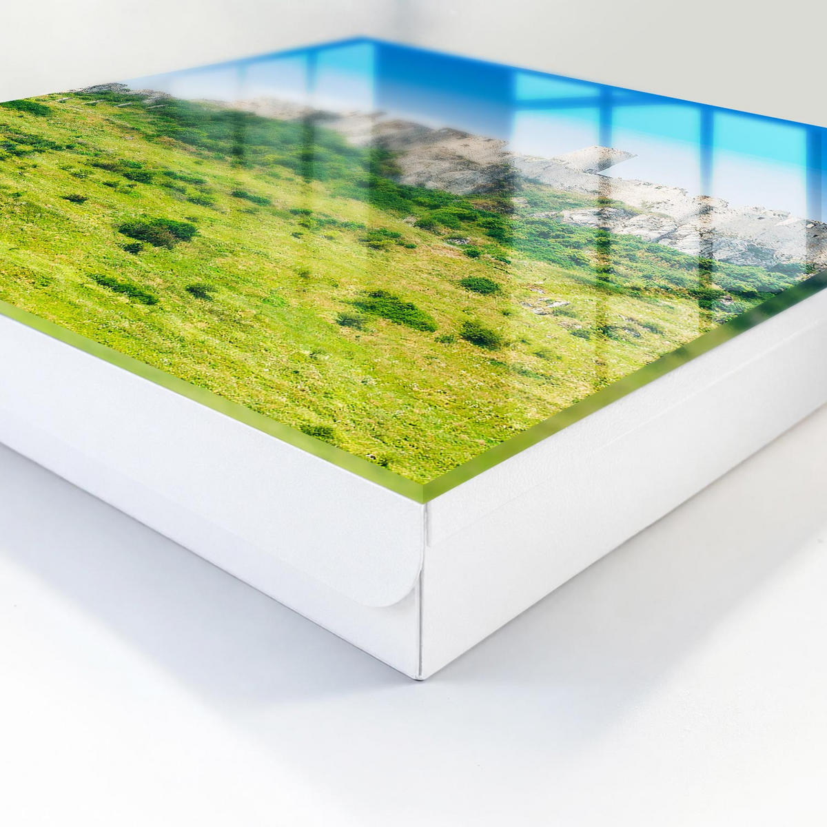 SCHLÜSSELBOX Weiß 30x30 cm – Türöffnung nach rechts - Steinburg - Blau, Metall (30/30/5cm) - TULUP