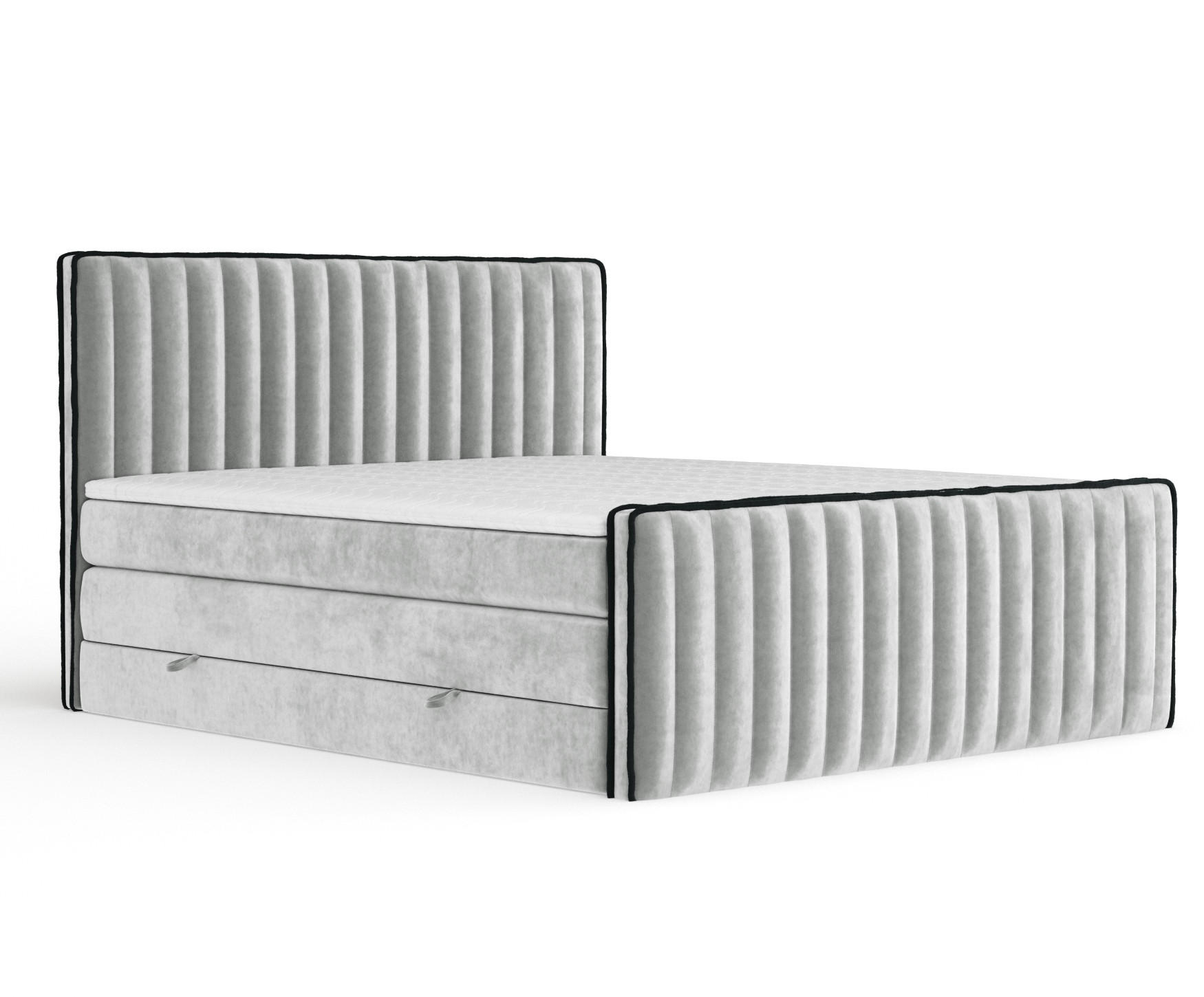 BOXSPRINGBETT Nocturne Hellgrau 180/200 cm - Hellgrau/Schwarz, Holz/Holzwerkstoff (180/200cm) - Maison de Reve