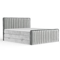 BOXSPRINGBETT Nocturne Hellgrau 180/200 cm - Hellgrau/Schwarz, Holz/Holzwerkstoff (180/200cm) - Maison de Reve