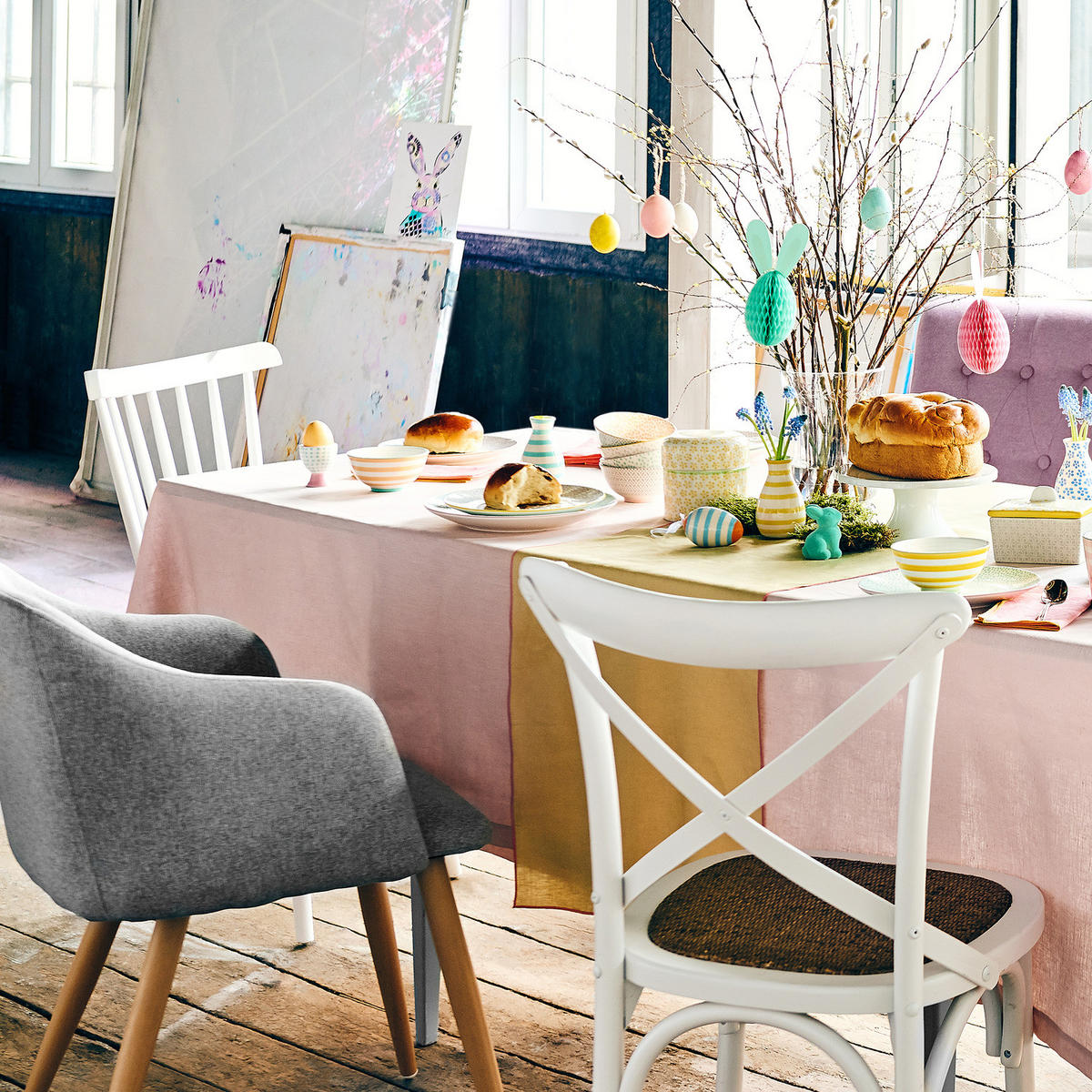 STUHL (2er Set) Cross Country - Weiß, Naturmaterialien (42/87/46cm) - Butlers