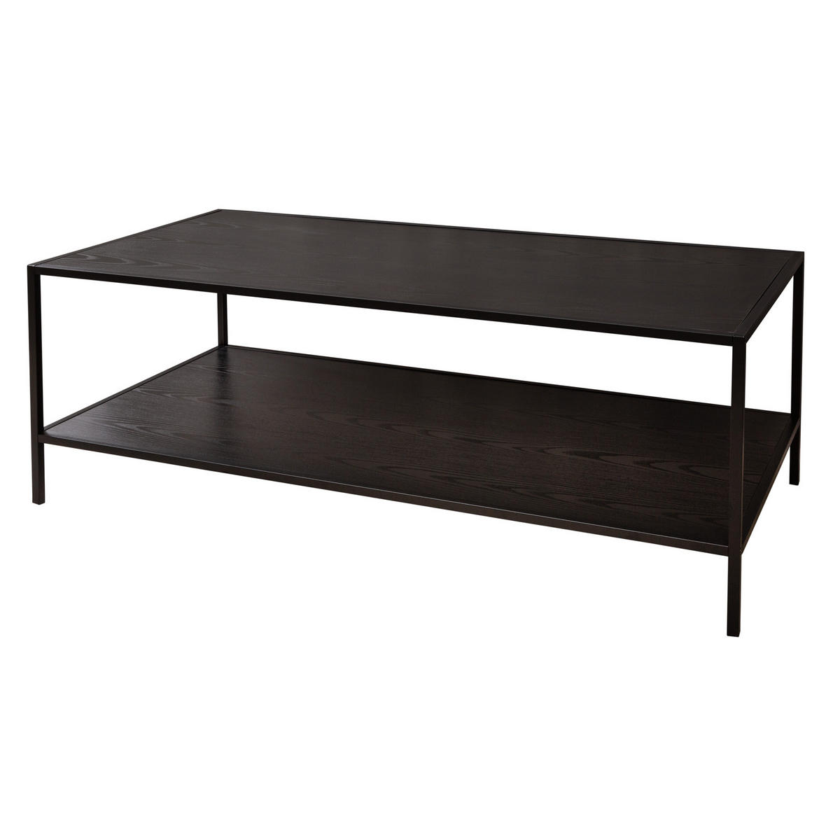 COUCHTISCH SLIM LINE Esche rechteckig Schwarz 120cm - Schwarz, Holz/Metall (60/120/45cm) - riess-ambiente