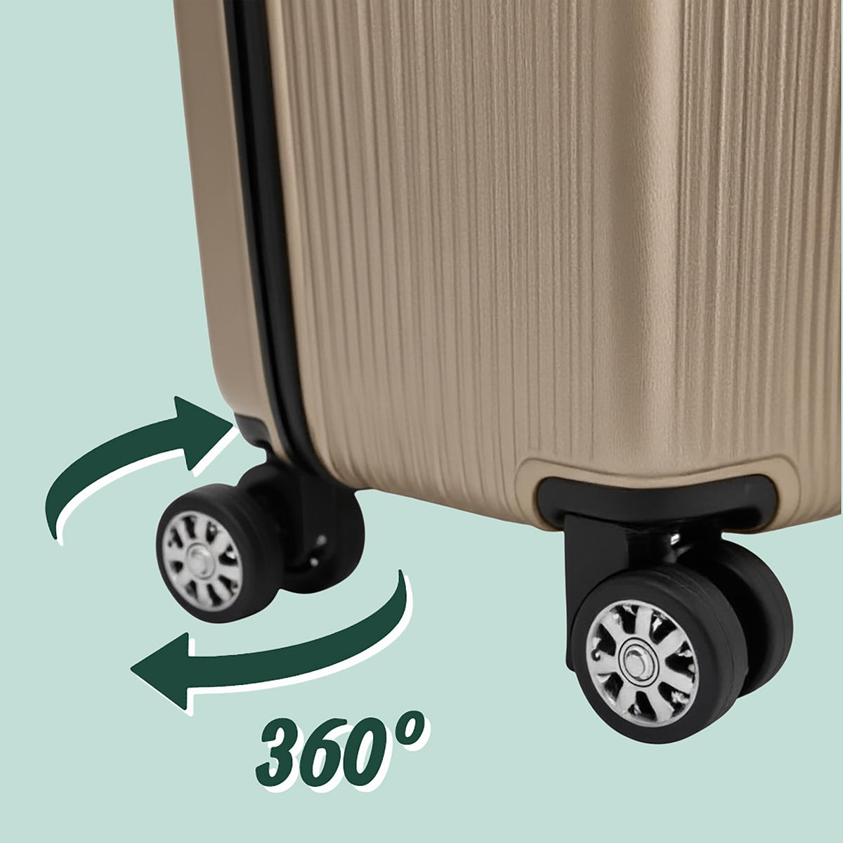 3-TLG.KOFFERSET - Creme, Kunststoff (48/75/29cm) - Relaxdays