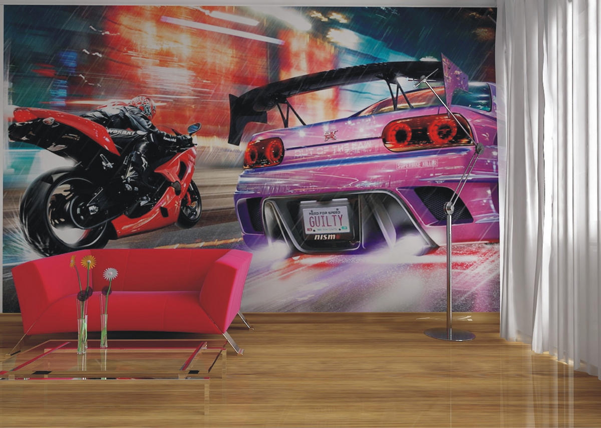 FOTOTAPETE Sportwagen 375 x 270 cm - Multicolor, Papier (375/270cm) - Sanders & Sanders