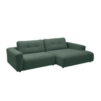 ECKSOFA XL MIKA Smaragdgrün Cord - Smaragdgrün/Schwarz, Kunststoff/Textil (296/167cm) - KAWOLA
