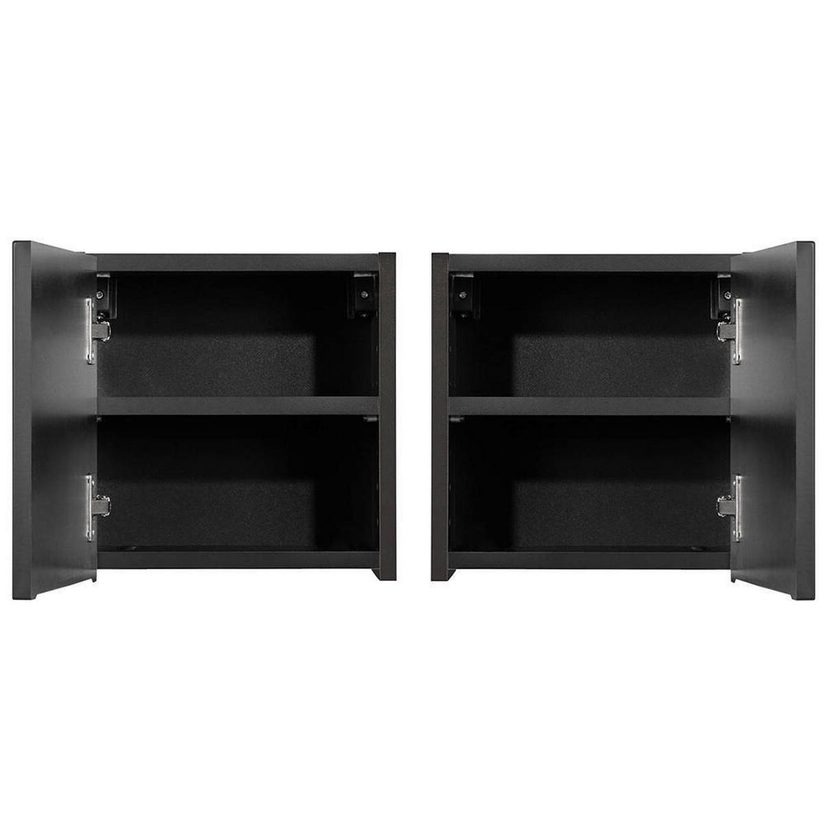 BAD-HÄNGESCHRANK Skelbolu - Schwarz, Holzwerkstoff (30/30/19cm) - [en.casa]