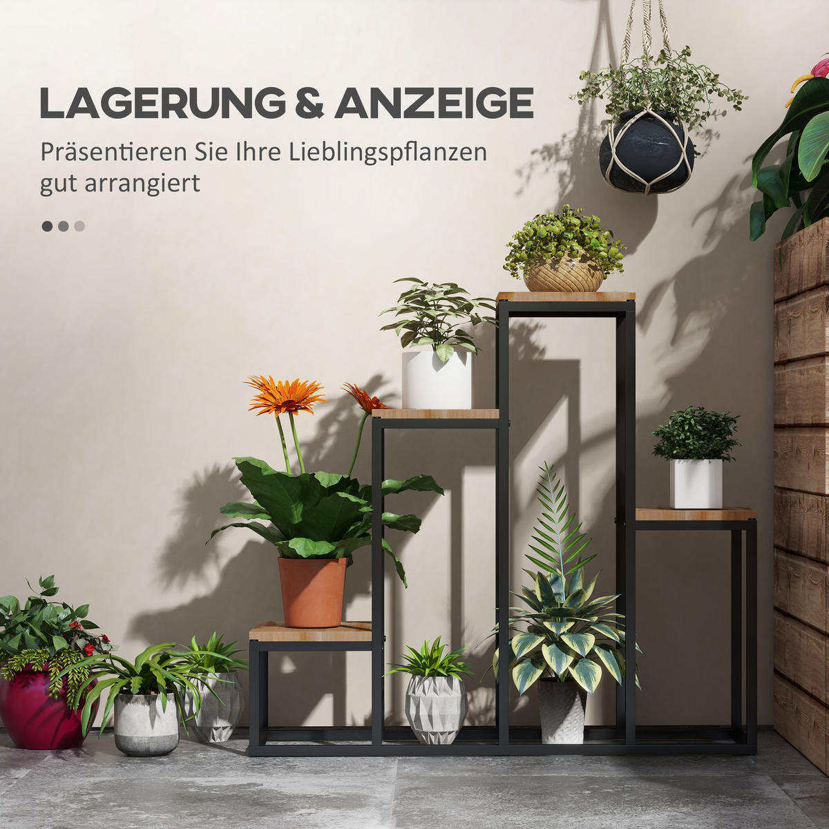 PFLANZREGAL, Braun - Braun, Metall (20/74/80cm) - Outsunny