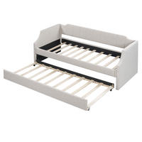 AUSZIEHBETT 90/200 cm DE-04702, mit Rollbett in Beige - Beige, Holzwerkstoff (90/200cm) - ComfortXL