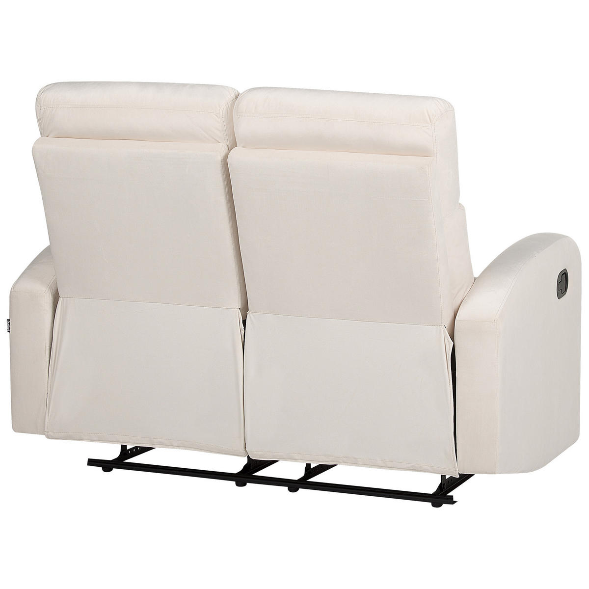 2-SITZER-SOFA Samtstoff creme elektrisch verstellbar Verdal - Weiß, Textil (128/102/73cm) - Beliani