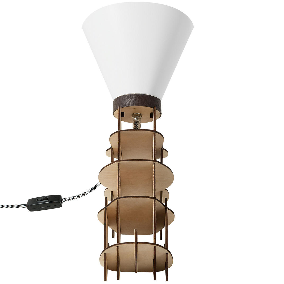 TISCHLAMPE Isna 21/17/38 cm - Weiß, Holzwerkstoff (21/17/38cm) - Beliani