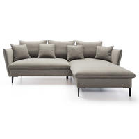 ECKSOFA Flavio mit Schlaffunktion, Bettkasten 260 cm, Rechts, Grau - Grau, Holz (167/258cm) - Emporius