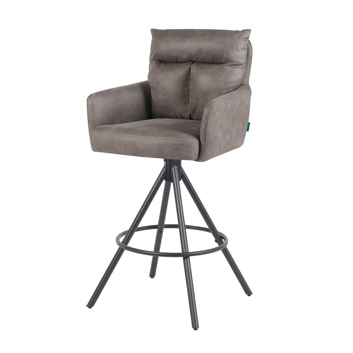 BARHOCKER Lio - Taupe/Schwarz, Textil/Metall (54/103/57cm) - DUBI Möbel