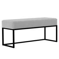 POLSTERBANK PURE 100 cm Metallgestell, Schwarz / Grau - Schwarz/Grau, Textil/Metall (100/44/30cm) - Idohome