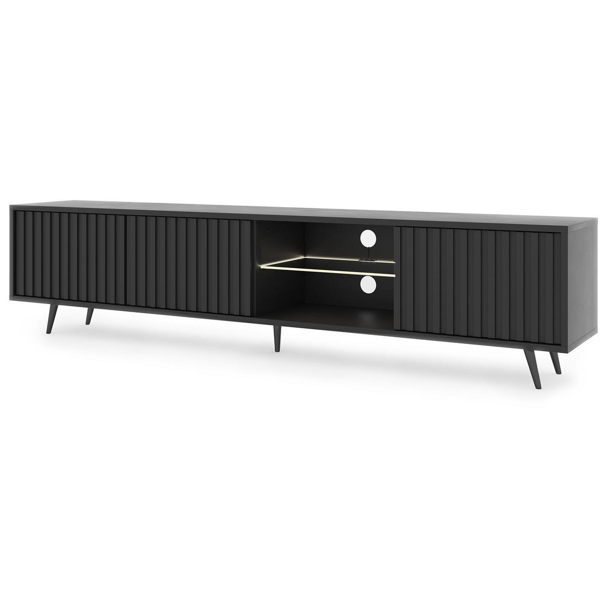 TV-SCHRANK Bello Schwarz 175 cm - Schwarz, Holzwerkstoff (175/43.5/31.3cm) - Selsey