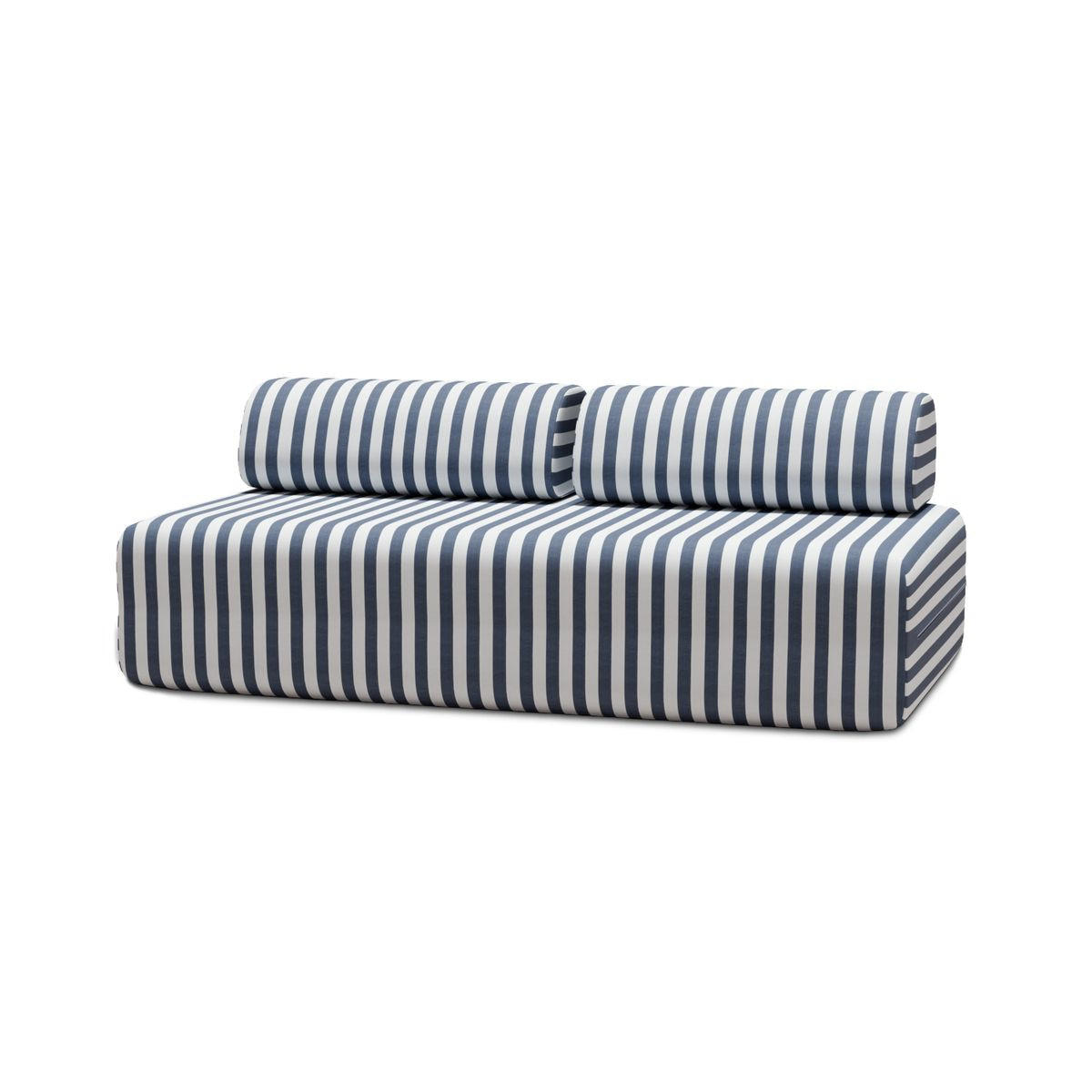 2-3-SITZER-GARTENSOFA mit Streifen in Weiß und Dunkelblau - Dunkelblau, Textil (95/70.5/190cm)