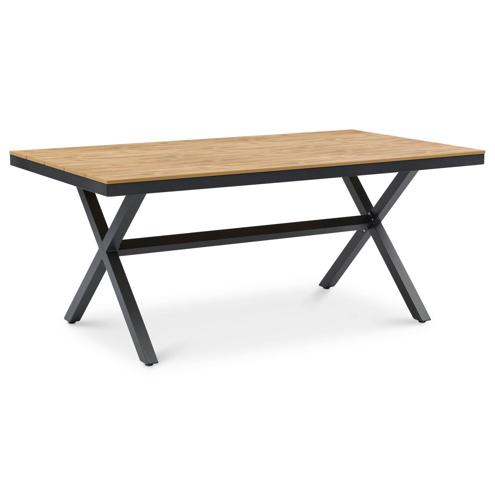 GARTENTISCH ISOLA - Naturfarben/Grau, Kunststoff/Metall (100/180/76cm) - IDIMEX
