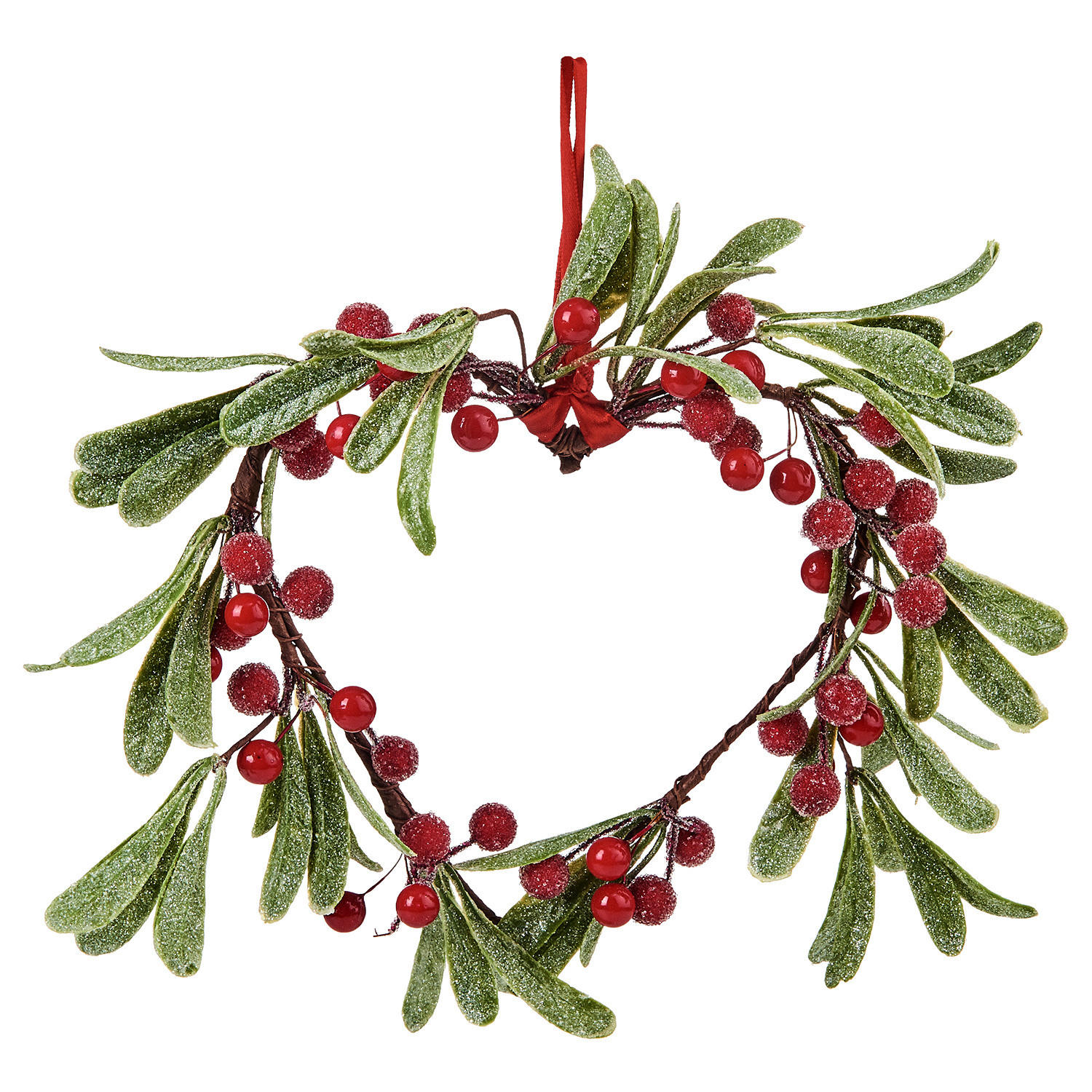 BAUMANHÄNGER X-Mas Herz mit Beeren - Rot, Kunststoff (21/24/3.5cm) - Butlers