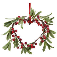 BAUMANHÄNGER X-Mas Herz mit Beeren - Rot, Kunststoff (21/24/3.5cm) - Butlers