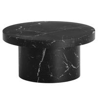 COUCHTISCH rund in Stein-Optik – moderner Look in Grau, Schwarz 60x60x30 cm - Schwarz, Holzwerkstoff (60/60/30cm) - KADIMA DESIGN